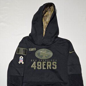 San Francisco 49ers Nike Salute To Service Hoodie Youth Medium Black Pullover